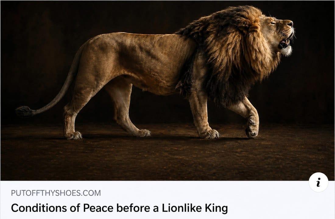 Conditions of Peace before a Lionlike King