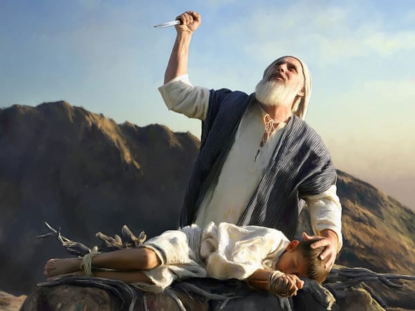 Abraham & Isaac on Mount Calvary  in the Land of Moriah